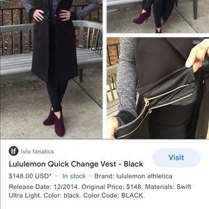Quick change lululemon vest